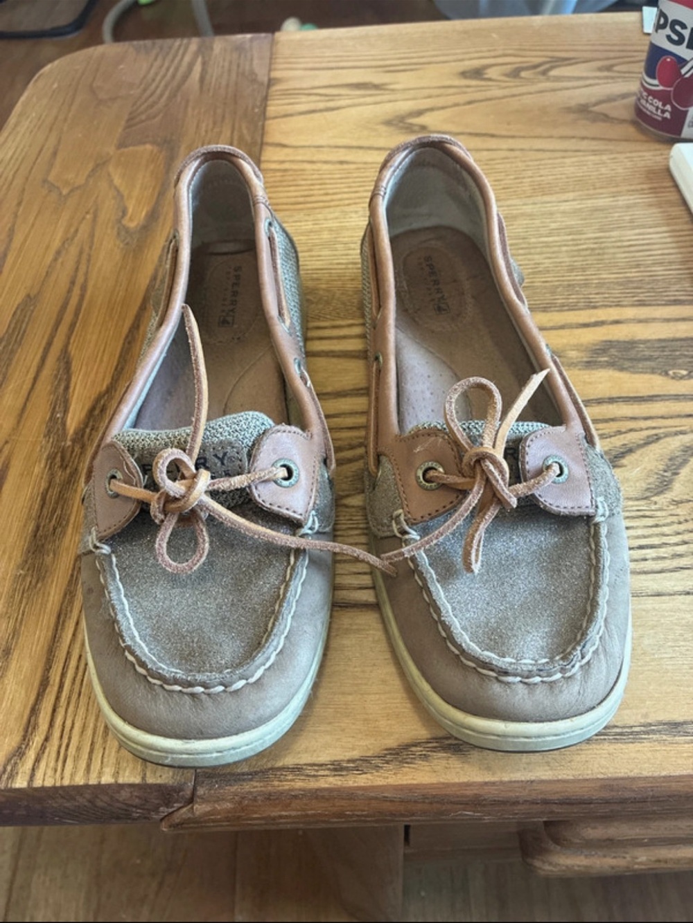 Sperry Women’s Taupe and Light Brown Suede Boat Shoes